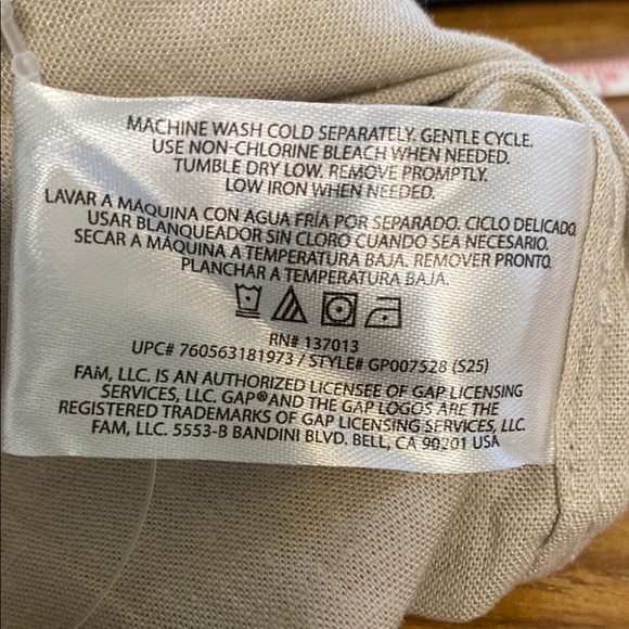 Gap Men's Size Small Linen Dress Shirt Short Sleeve Button-Up Khaki Relaxed - Picture 8 of 12